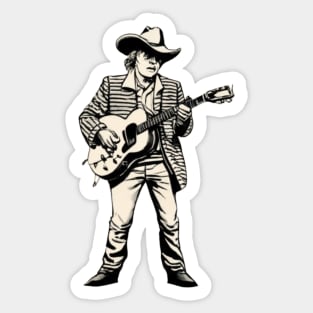 Dwight Yoakam Playing Guitar Sticker